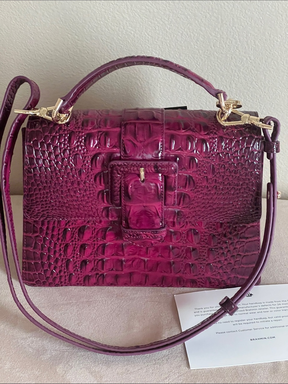 Brahmin Small Hallie Sugar Plum bag